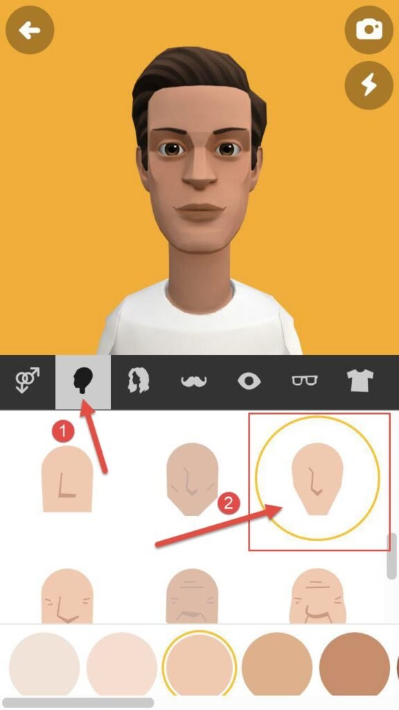 انتخاب نوع صورت و رنگ پوست انتخاب نوع صورت و رنگ پوست