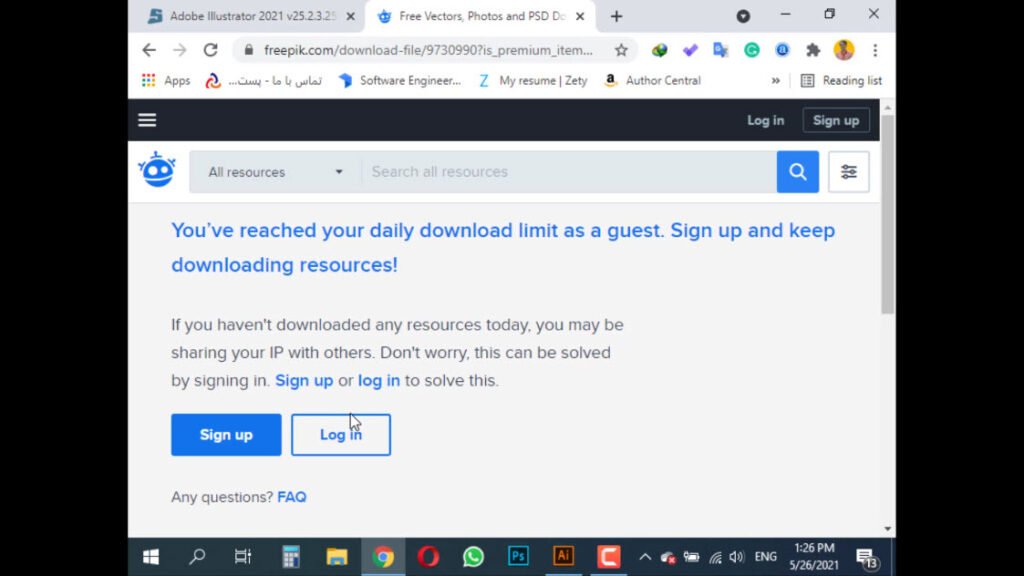 ثبت نام کردن یا ورود به سایت freepik ثبت نام کردن یا ورود به سایت freepik