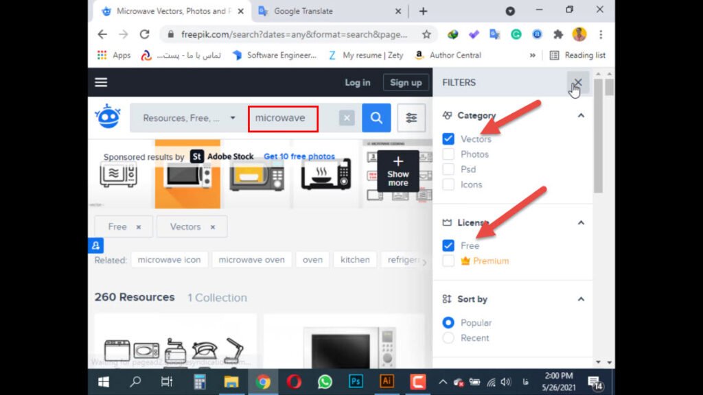 فیلتر کردن جستجتو در سایت freepik فیلتر کردن جستجتو در سایت freepik